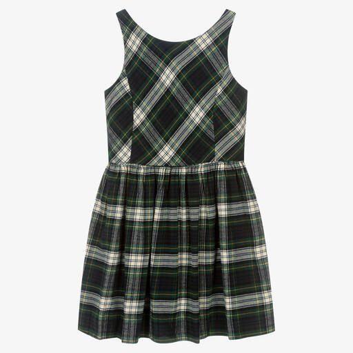 Polo Ralph Lauren-Teen Girls Green Tartan Dress | Childrensalon Outlet
