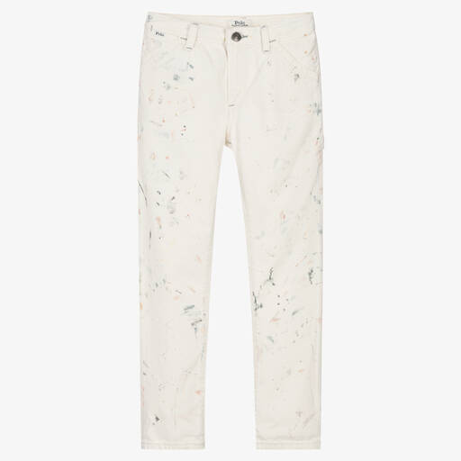 Ralph Lauren-Teen Farbklecks-Jeans in Elfenbein | Childrensalon Outlet