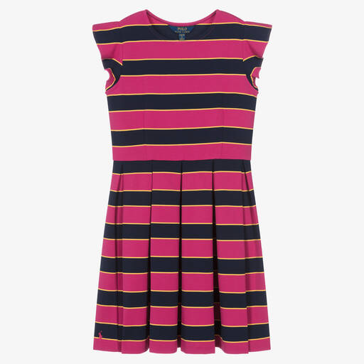 Ralph Lauren-Teen Girls Pink & Blue Stripe Cotton Dress | Childrensalon Outlet