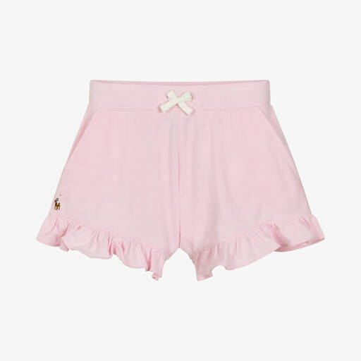 Ralph Lauren-Rosa Baumwollpiqué-Rüschenshorts | Childrensalon Outlet