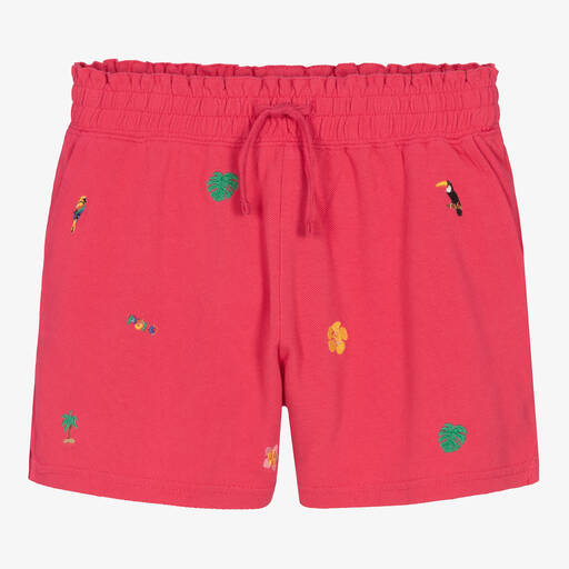Ralph Lauren-Teen Girls Pink Embroidered Cotton Shorts | Childrensalon Outlet
