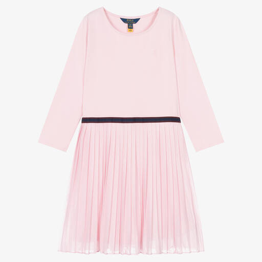 Ralph Lauren-Розовое плиссированное платье из джерси | Childrensalon Outlet