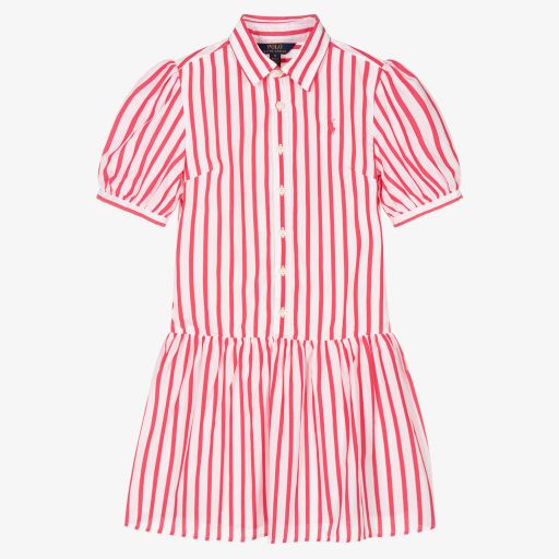 Поло Ralph Lauren-Розовое платье-рубашка для девочек-подростков | Childrensalon Outlet