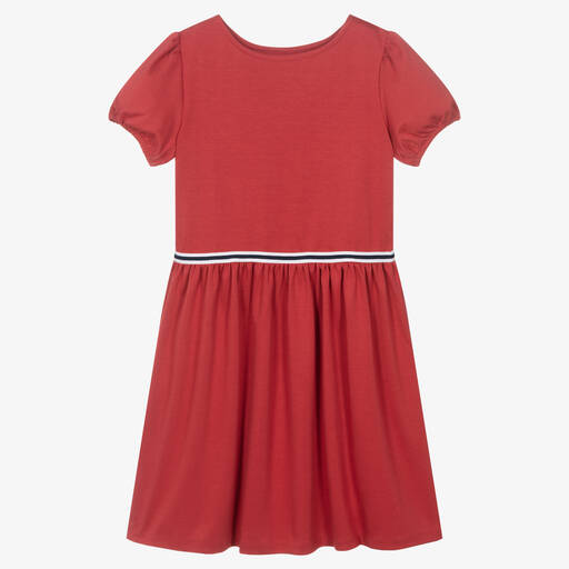 Polo Ralph Lauren-فستان تينز قطن جيرسي لون أحمر | Childrensalon Outlet