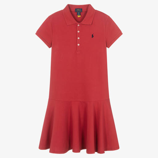 Polo Ralph Lauren-Teen Girls Red Polo Piqué Dress | Childrensalon Outlet