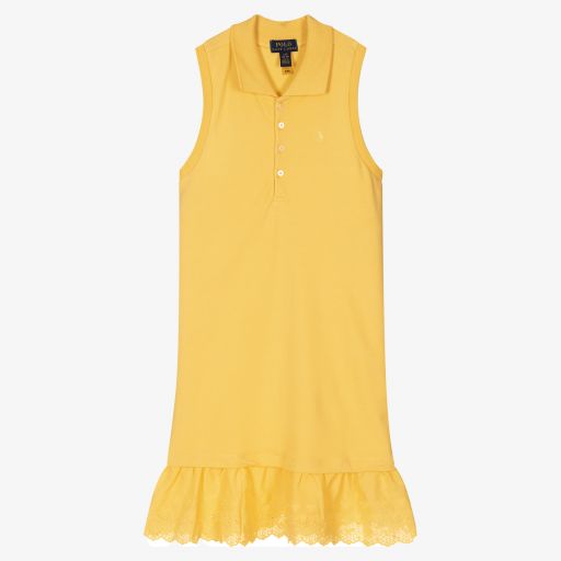 Polo Ralph Lauren-Teen Girls Yellow Cotton Dress | Childrensalon Outlet