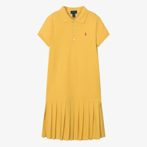 Ralph Lauren-Teen Girls Yellow Cotton Polo Dress | Childrensalon Outlet