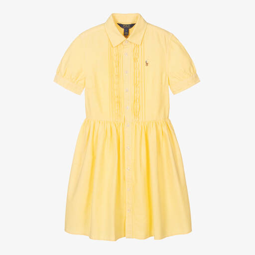 Polo Ralph Lauren-Teen Girls Yellow Cotton Shirt Dress | Childrensalon Outlet