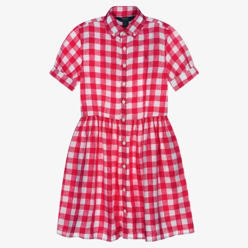 Polo Ralph Lauren-Teen Pink Gingham Dress | Childrensalon Outlet