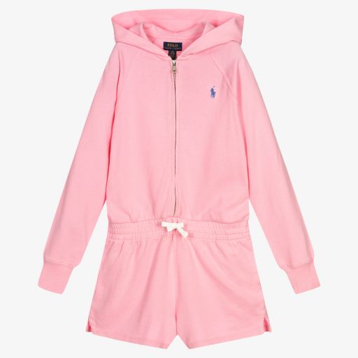 Polo Ralph Lauren-Teen Pink Jersey Playsuit | Childrensalon Outlet