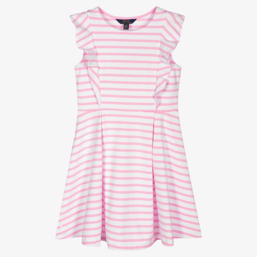 Ralph Lauren-Rosa gestreiftes Teen Kleid | Childrensalon Outlet