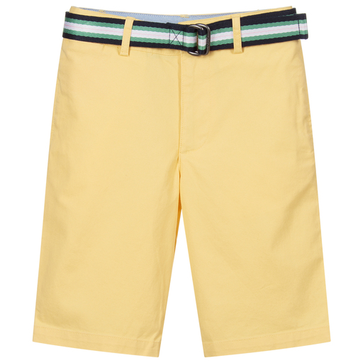 Polo Ralph Lauren-Желтые хлопковые шорты-бермуды | Childrensalon Outlet