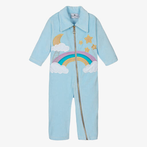 RaspberryPlum-Blauer Regenbogen-Velours-Jumpsuit | Childrensalon Outlet