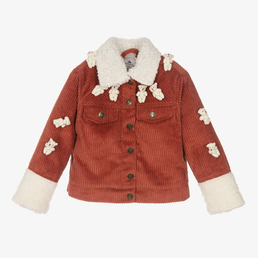 RaspberryPlum-جاكيت قطن كوردروي لون بني للبنات | Childrensalon Outlet