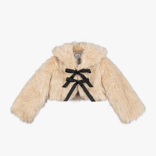 RaspberryPlum-Girls Ivory Faux Fur Jacket | Childrensalon Outlet