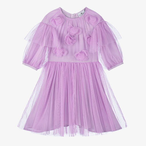 RaspberryPlum-Girls Lilac Floral Tulle Dress | Childrensalon Outlet
