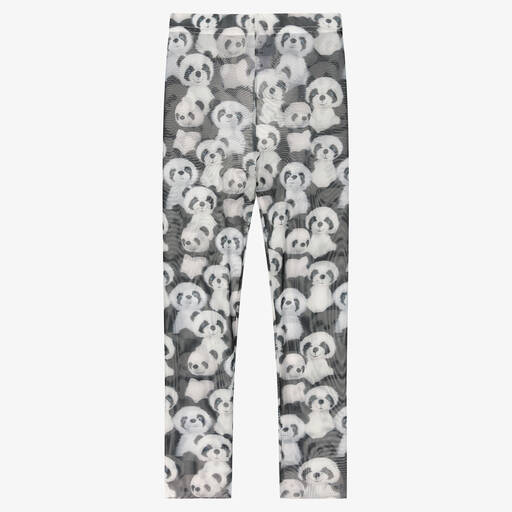 RaspberryPlum-Girls Panda Print Mesh Footless Tights | Childrensalon Outlet