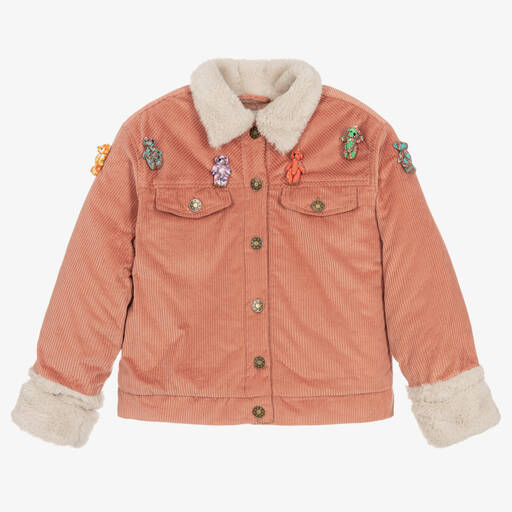 RaspberryPlum-Rosa Cord-Bärenjacke für Mädchen | Childrensalon Outlet