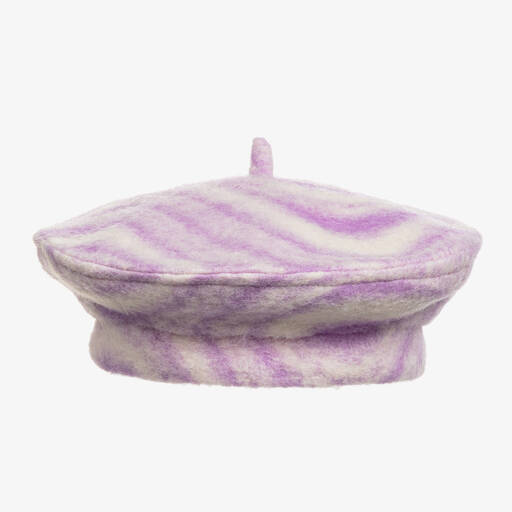 RaspberryPlum-Girls Purple Brushed Wool Beret Hat | Childrensalon Outlet