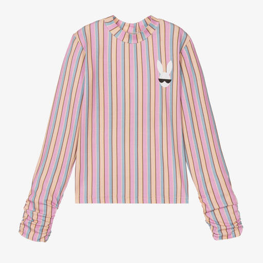 RaspberryPlum-Girls Purple & Pink Cotton Striped Top | Childrensalon Outlet