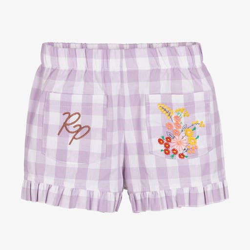 RaspberryPlum-Karierte Shorts in Violett und Weiß | Childrensalon Outlet