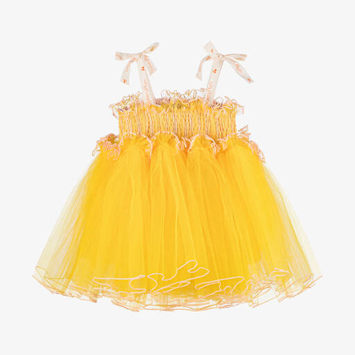 RaspberryPlum-Girls Yellow Tulle Dress | Childrensalon Outlet