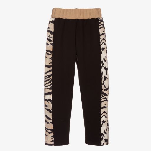 Roberto Cavalli-Jogging noir en coton | Childrensalon Outlet