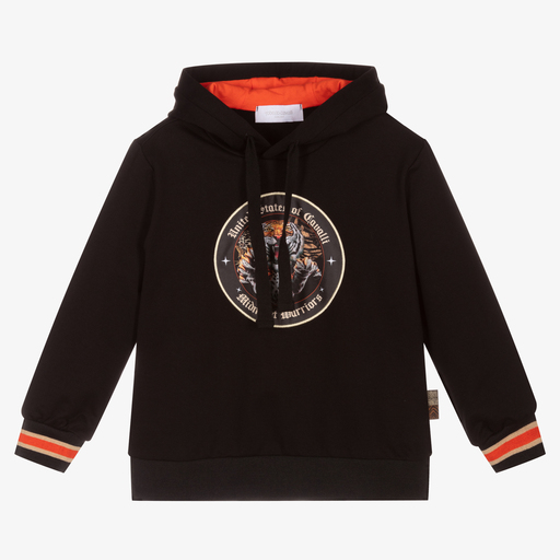 Roberto Cavalli-Boys Black Tiger Hoodie | Childrensalon Outlet