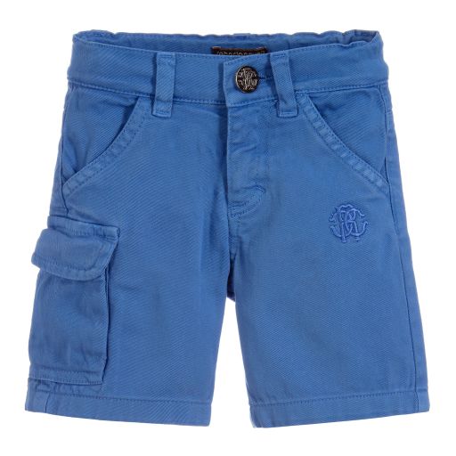 Roberto Cavalli-Boys Blue Cotton Shorts | Childrensalon Outlet