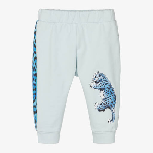 Roberto Cavalli-Boys Blue Jaguar Print Cotton Joggers | Childrensalon Outlet