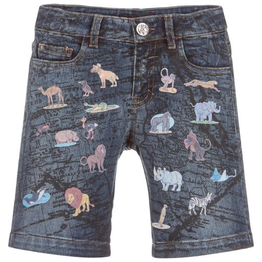 Roberto Cavalli-Boys Cotton Denim Shorts | Childrensalon Outlet