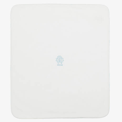 Roberto Cavalli-Boys Ivory & Blue Cotton Blanket | Childrensalon Outlet