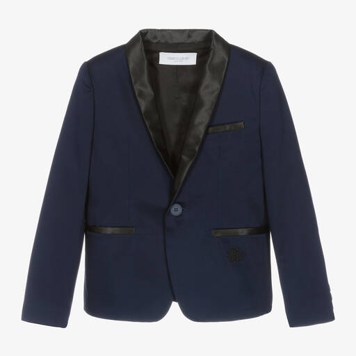 Roberto Cavalli-Boys Navy Blue Cotton Blazer | Childrensalon Outlet