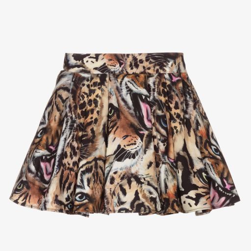 Roberto Cavalli-تنورة فيسكوز تويل لون أسود وبيج | Childrensalon Outlet
