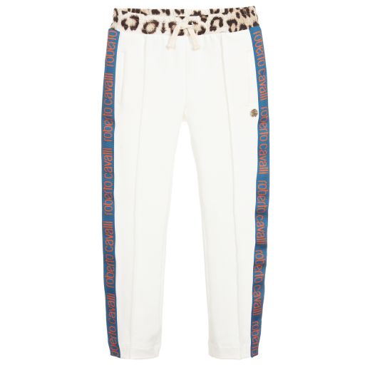 Roberto Cavalli-Girls Ivory & Leopard Joggers | Childrensalon Outlet