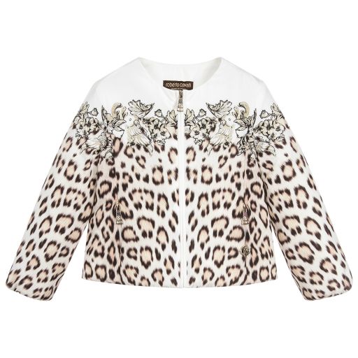 Roberto Cavalli-Girls Leopard Print Jacket | Childrensalon Outlet