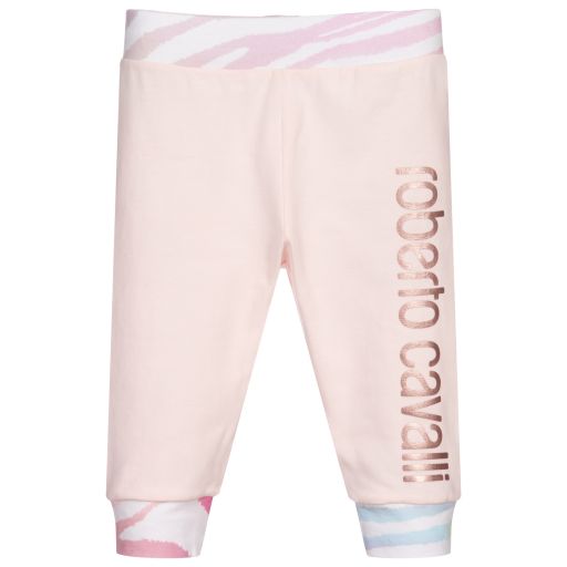 Roberto Cavalli-Girls Pink Cotton Trousers | Childrensalon Outlet
