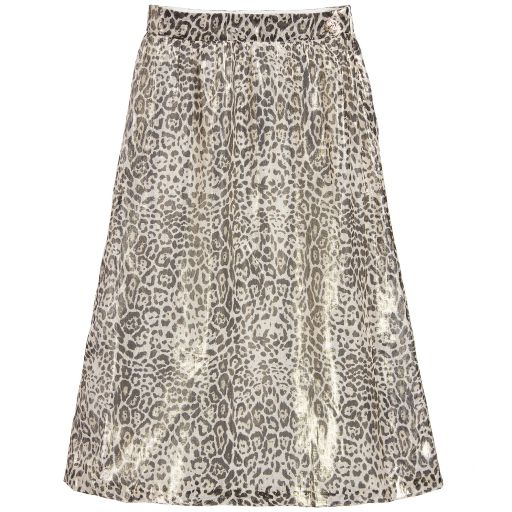Roberto Cavalli-Girls Silk Leopard Skirt | Childrensalon Outlet