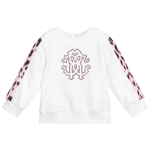 Roberto Cavalli-Girls White Cotton Sweatshirt | Childrensalon Outlet