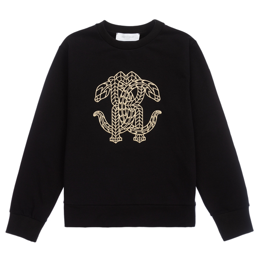 Roberto Cavalli-Teen Black Logo Sweatshirt  | Childrensalon Outlet