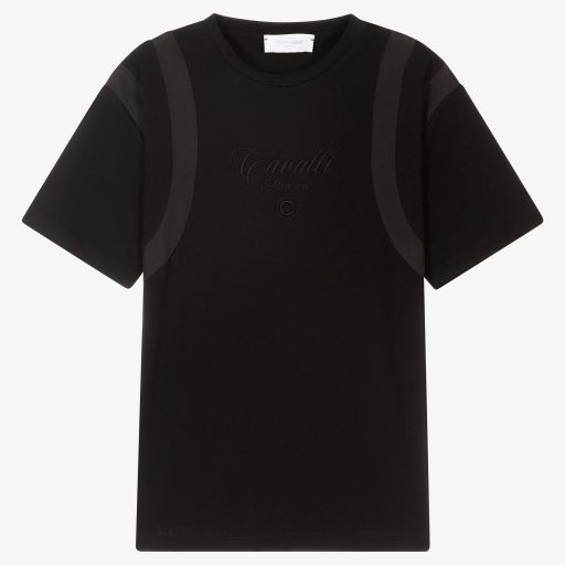 Roberto Cavalli-Teen Boys Black Logo T-Shirt  | Childrensalon Outlet
