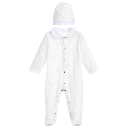 Roberto Cavalli-White Cotton Babygrow Set | Childrensalon Outlet