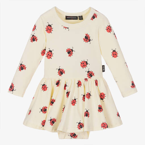 Rock Your Baby-Baby Girls Ivory Ladybug Cotton Dress | Childrensalon Outlet