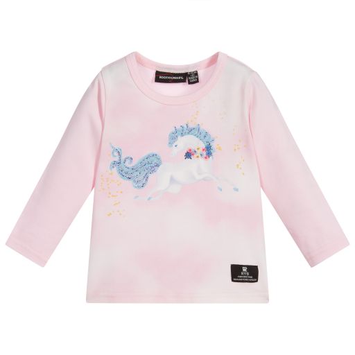 Rock Your Baby-Baby Girls Pink Cotton Top | Childrensalon Outlet