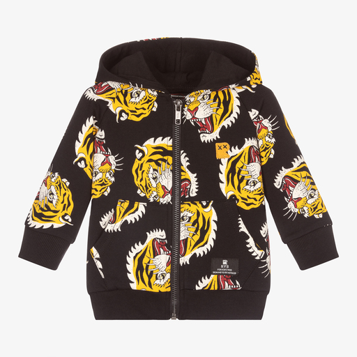 Rock Your Baby-Black & Yellow Tiger Hoodie | Childrensalon Outlet
