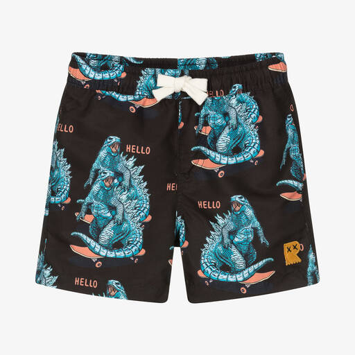 Rock Your Baby-Boys Black Dino Swim Shorts | Childrensalon Outlet