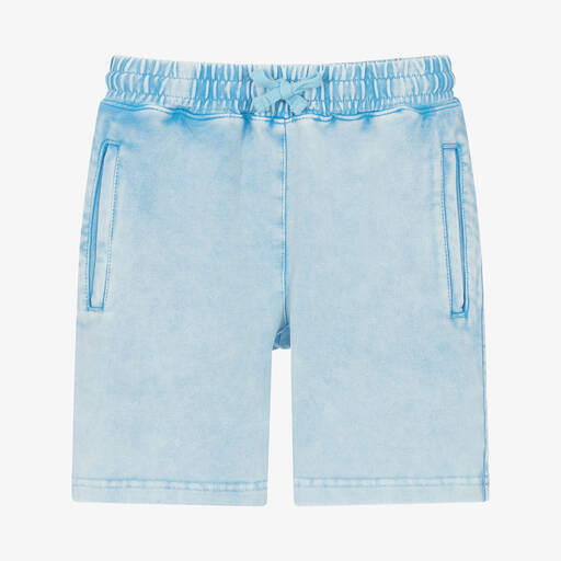 Rock Your Baby-Boys Blue Stone Wash Cotton Shorts | Childrensalon Outlet