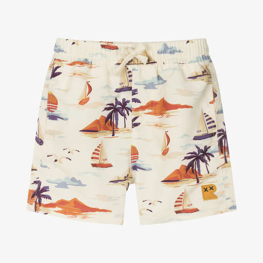 Rock Your Baby-Boys Ivory Oasis Swim Shorts  | Childrensalon Outlet