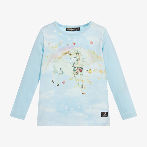 Rock Your Baby-Синий хлопковый топ для девочек | Childrensalon Outlet