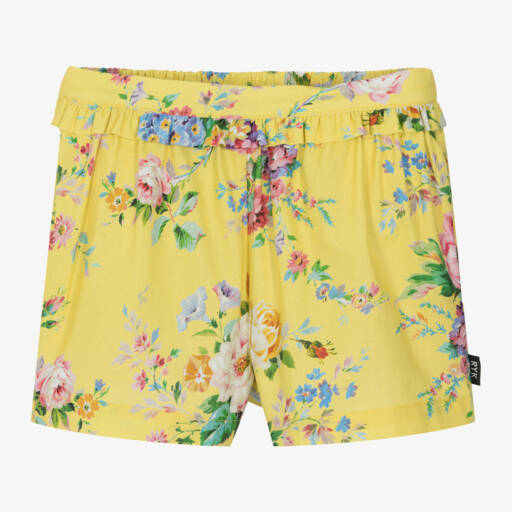 Rock Your Baby-Girls Floral Cotton Yellow Shorts | Childrensalon Outlet